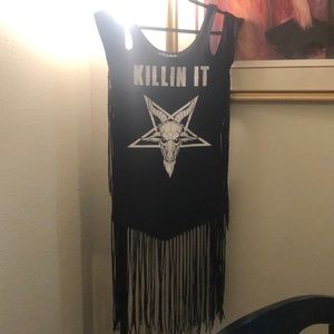 Killstar NWOT Baphomet fringe dress Medium